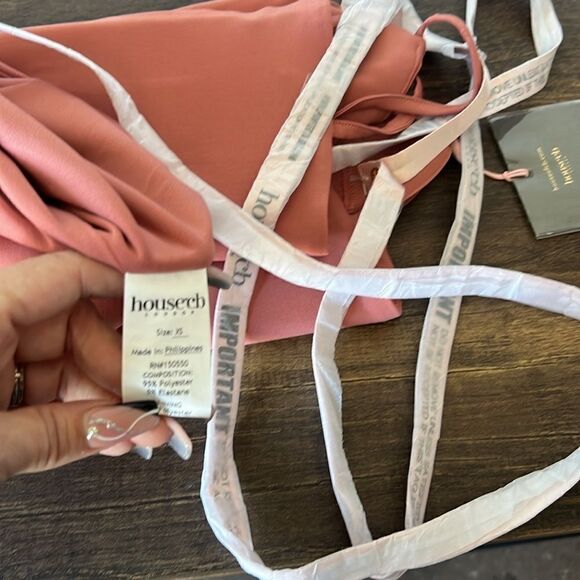 NWT HOUSE OF CB MARCIELLA ROSE DRAPED CORSET MIDI DRESS PINK - Picture 8 of 16